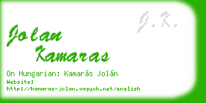 jolan kamaras business card