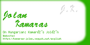 jolan kamaras business card